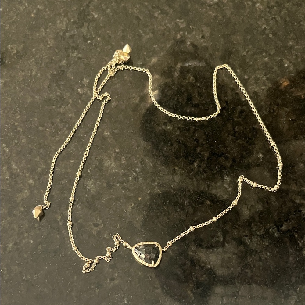 Kendra Scott Silver Necklace with Teardrop Pendant